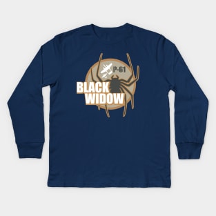 P-61 Black Widow Kids Long Sleeve T-Shirt